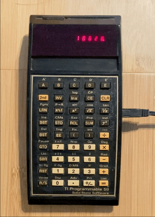 TI-59 addiert 4